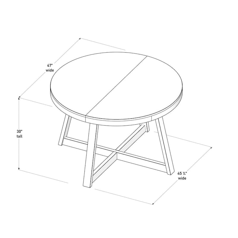 Mesa de comedor redonda de madera maciza clásica Plank and Beam - 47