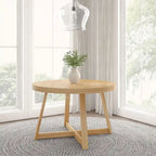Mesa de comedor redonda de madera maciza clásica Plank and Beam - 47
