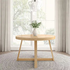 Mesa de comedor redonda de madera maciza clásica Plank and Beam - 47