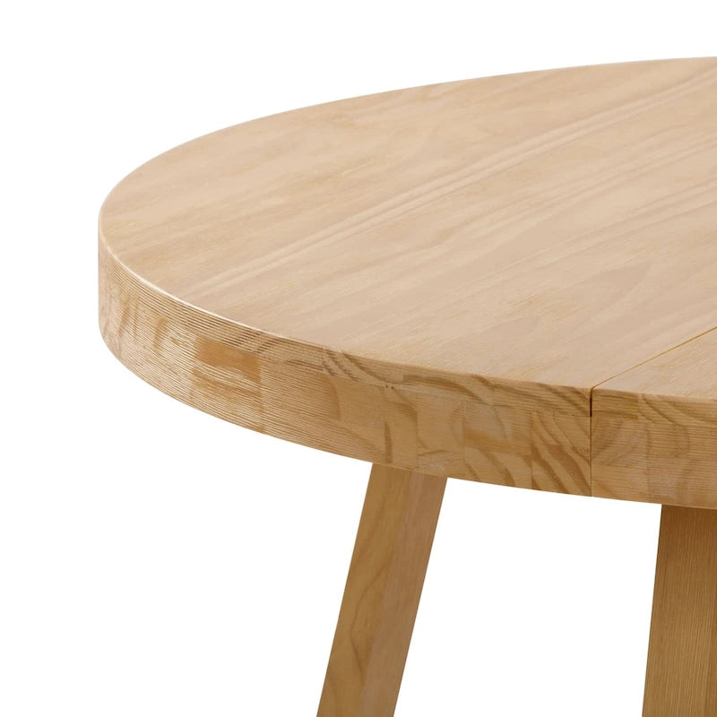 Mesa de comedor redonda de madera maciza clásica Plank and Beam - 47
