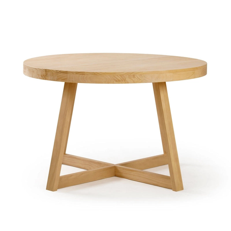 Mesa de comedor redonda de madera maciza clásica Plank and Beam - 47