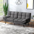 Sofá cama futón, sofá convertible plegable de espuma viscoelástica, diván reclinable con apoyabrazos ajustables para espacios pequeños