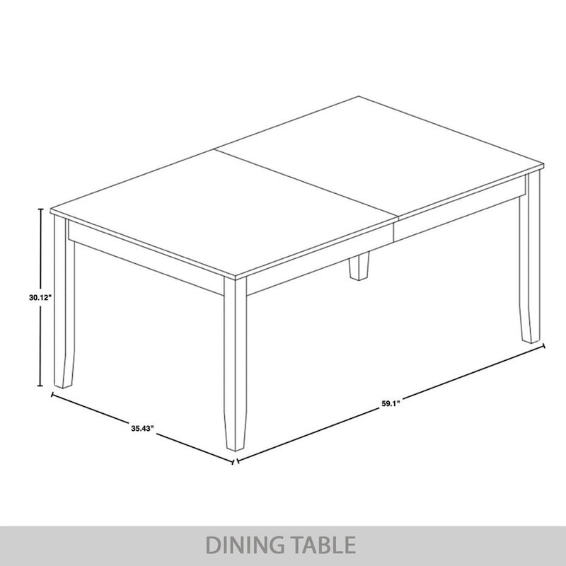 Mesa de comedor minimalista de chapa de madera | Para 6 personas | 5 opciones de color