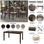 Mesa de comedor minimalista de chapa de madera | Para 6 personas | 5 opciones de color