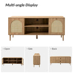 Mueble de TV moderno de ratán con puertas de apertura a presión