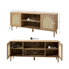 Mueble de TV moderno de ratán con puertas de apertura a presión
