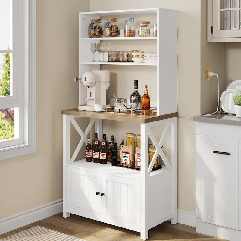 Estante de cocina de 5 niveles con soporte para microondas y estantes de almacenamiento