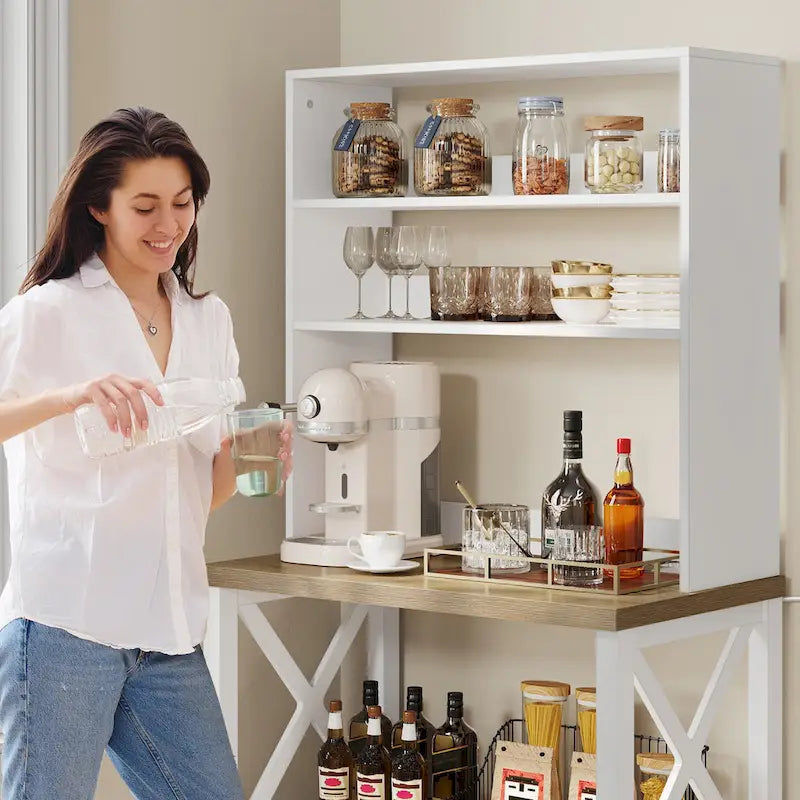 Estante de cocina de 5 niveles con soporte para microondas y estantes de almacenamiento