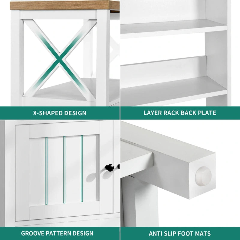 Estante de cocina de 5 niveles con soporte para microondas y estantes de almacenamiento