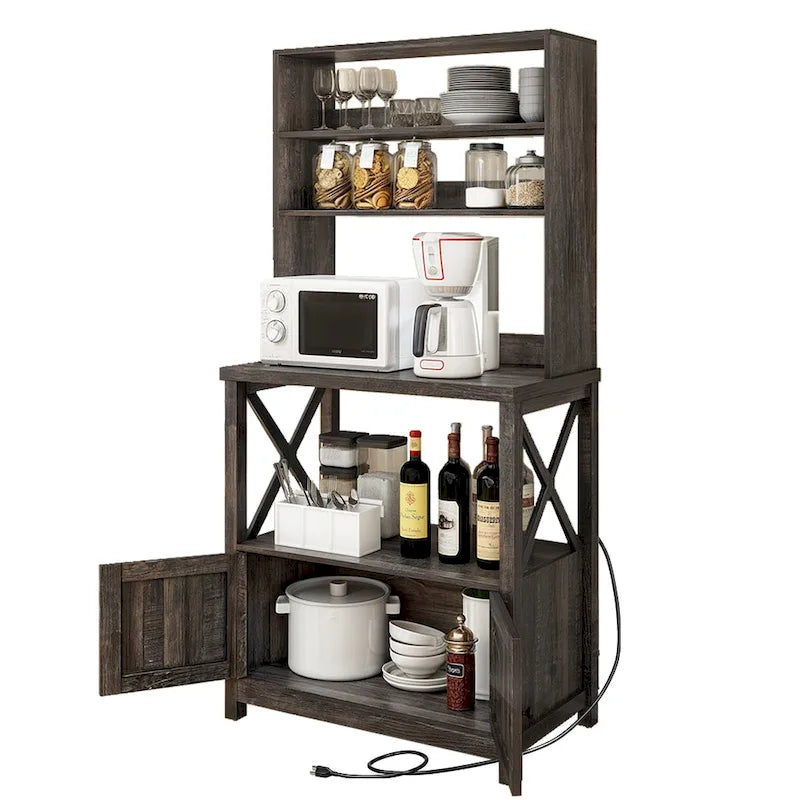 Estante de cocina de 5 niveles con soporte para microondas y estantes de almacenamiento