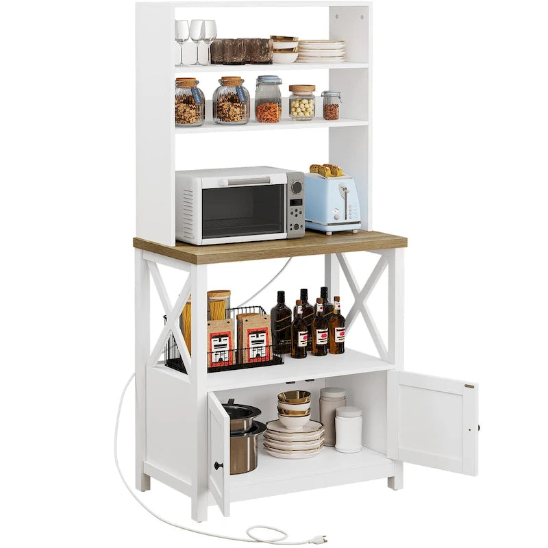 Estante de cocina de 5 niveles con soporte para microondas y estantes de almacenamiento