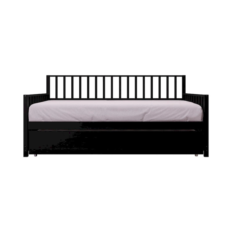 Sofá cama individual clásico de madera con nido – Estilo rústico