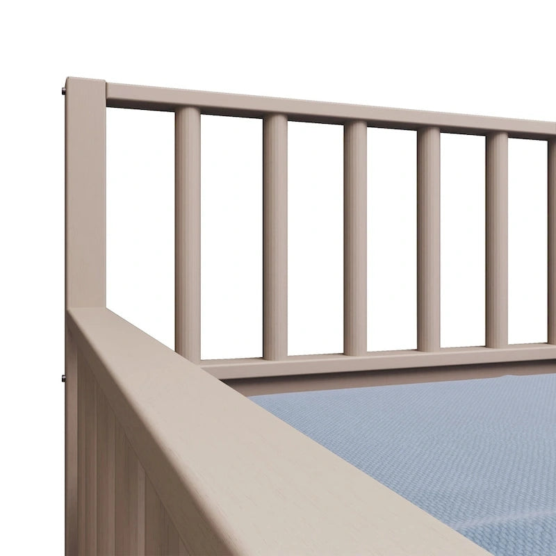 Sofá cama individual clásico de madera con nido – Estilo rústico