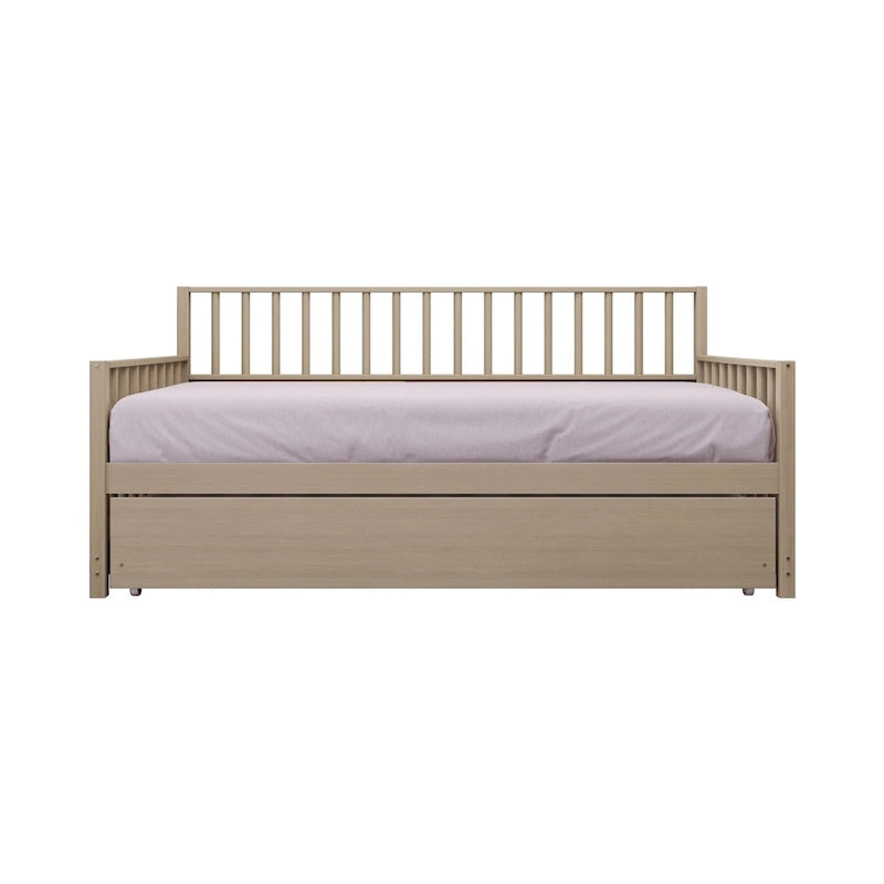 Sofá cama individual clásico de madera con nido – Estilo rústico