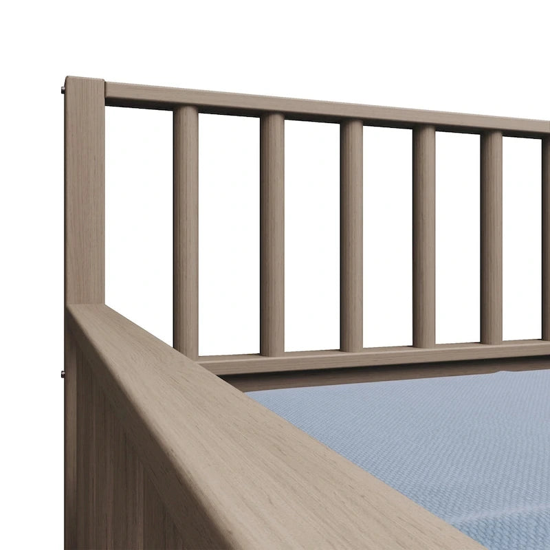 Sofá cama individual clásico de madera con nido – Estilo rústico