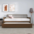 Sofá cama individual clásico de madera con nido – Estilo rústico
