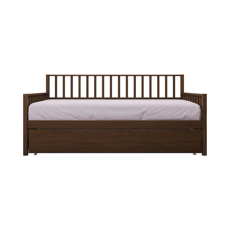 Sofá cama individual clásico de madera con nido – Estilo rústico
