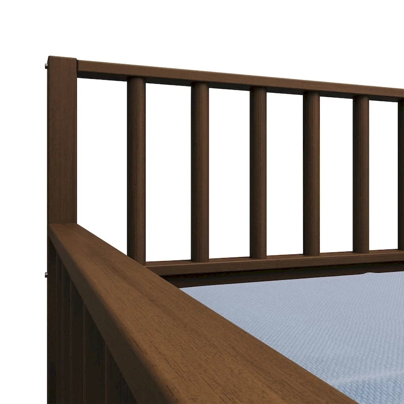 Sofá cama individual clásico de madera con nido – Estilo rústico