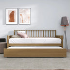 Sofá cama individual clásico de madera con nido – Estilo rústico