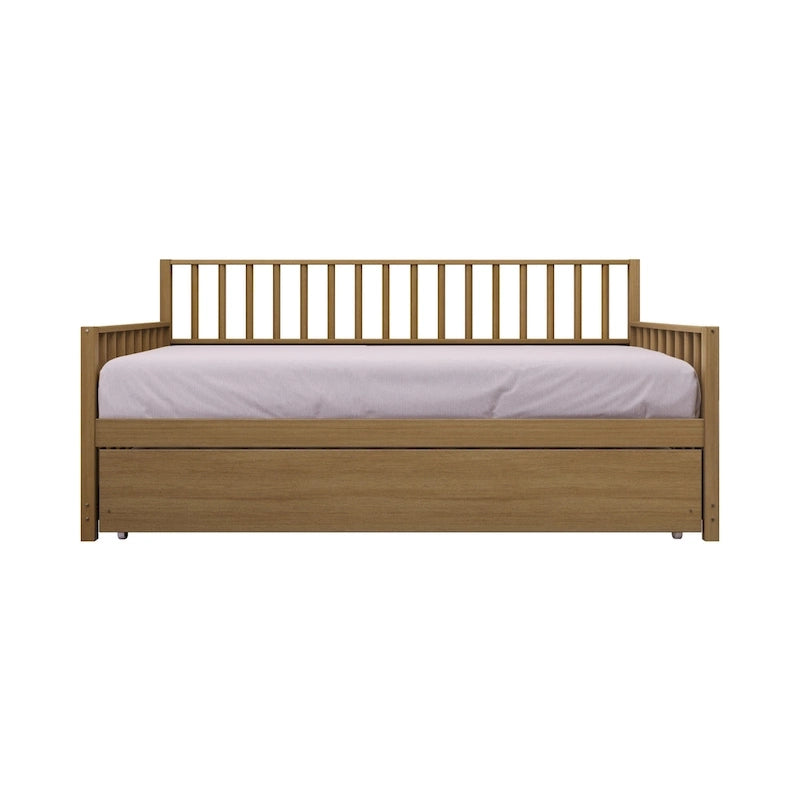 Sofá cama individual clásico de madera con nido – Estilo rústico