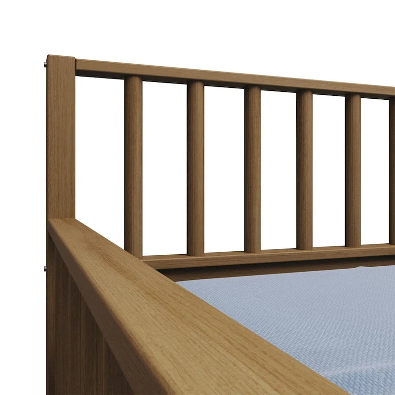 Sofá cama individual clásico de madera con nido – Estilo rústico