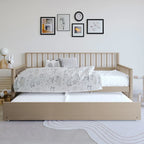 Sofá cama individual clásico de madera con nido – Estilo rústico