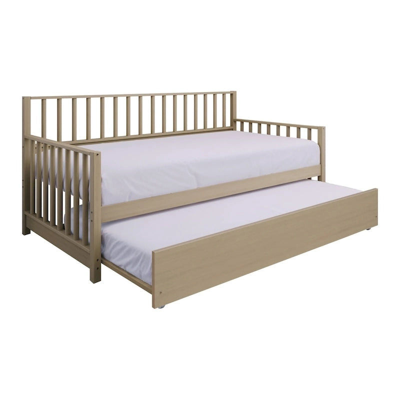 Sofá cama individual clásico de madera con nido – Estilo rústico