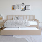 Sofá cama individual clásico de madera con nido – Estilo rústico
