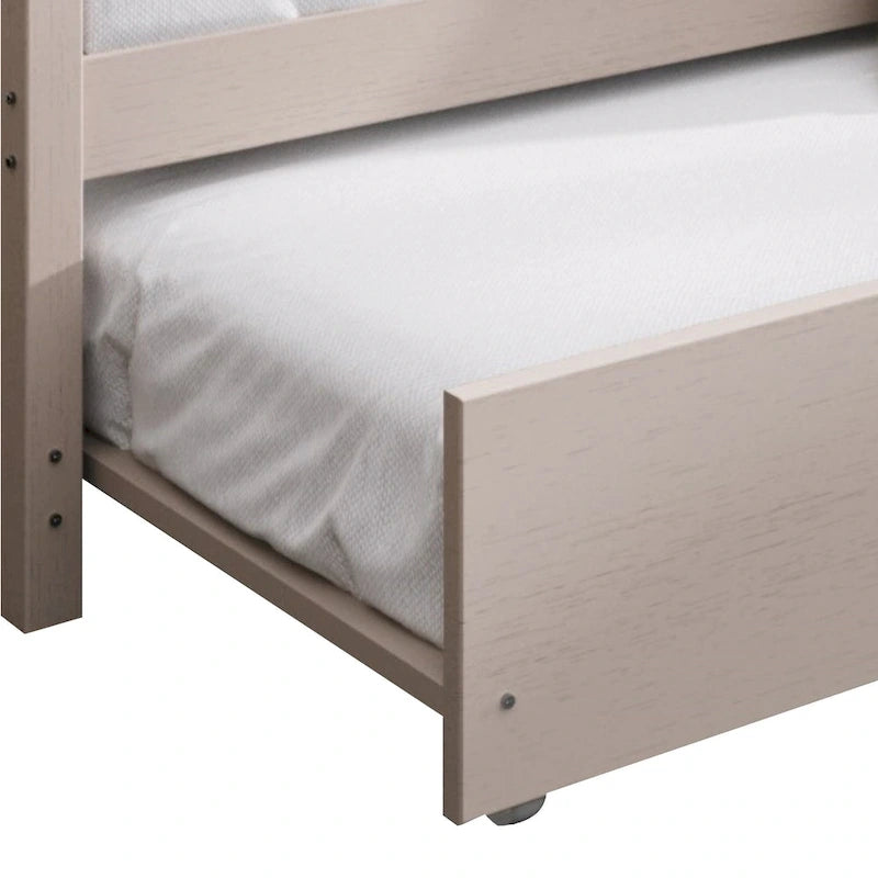 Sofá cama individual clásico de madera con nido – Estilo rústico