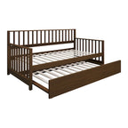 Sofá cama individual clásico de madera con nido – Estilo rústico