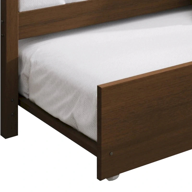 Sofá cama individual clásico de madera con nido – Estilo rústico