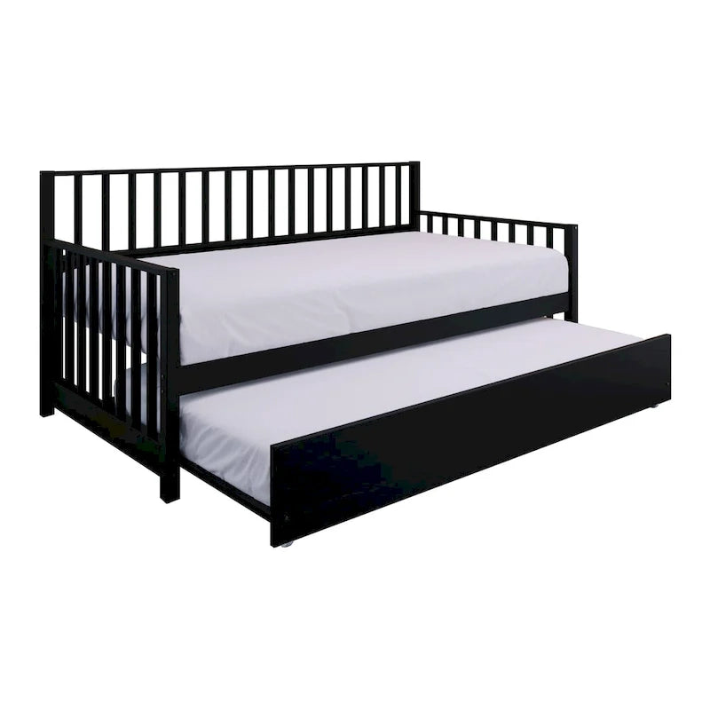 Sofá cama individual clásico de madera con nido – Estilo rústico