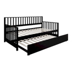 Sofá cama individual clásico de madera con nido – Estilo rústico