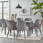 Juego de 2 sillas de comedor tapizadas en terciopelo – Gris oscuro o blanco