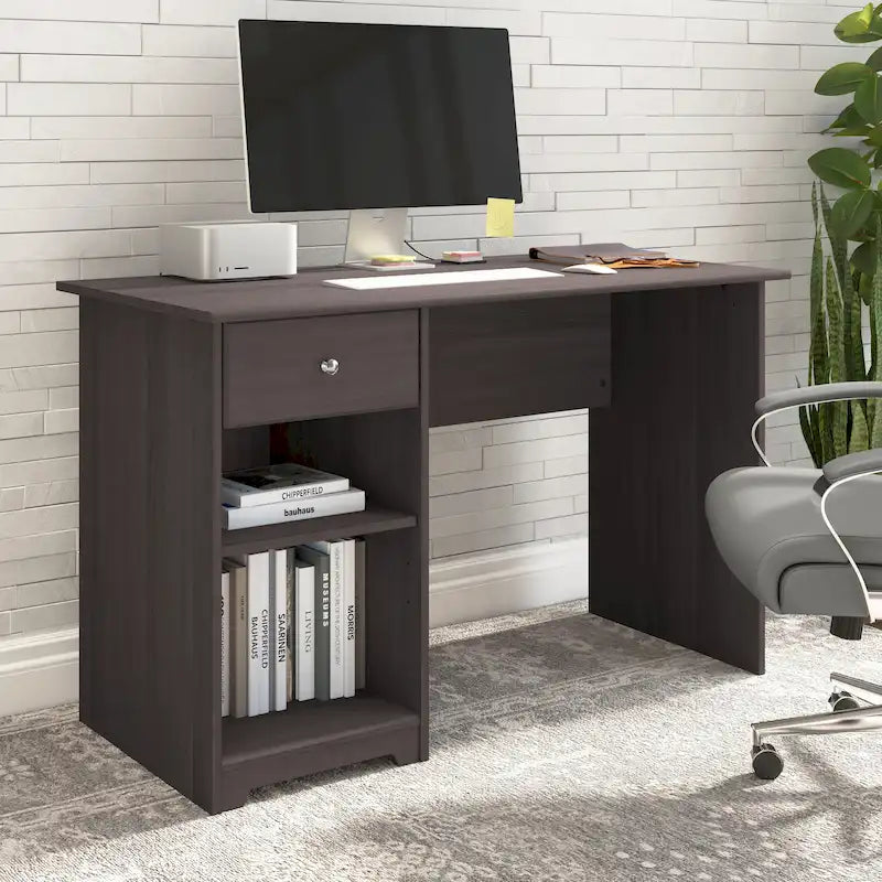 Escritorio de computadora de 48" con estantes de almacenamiento