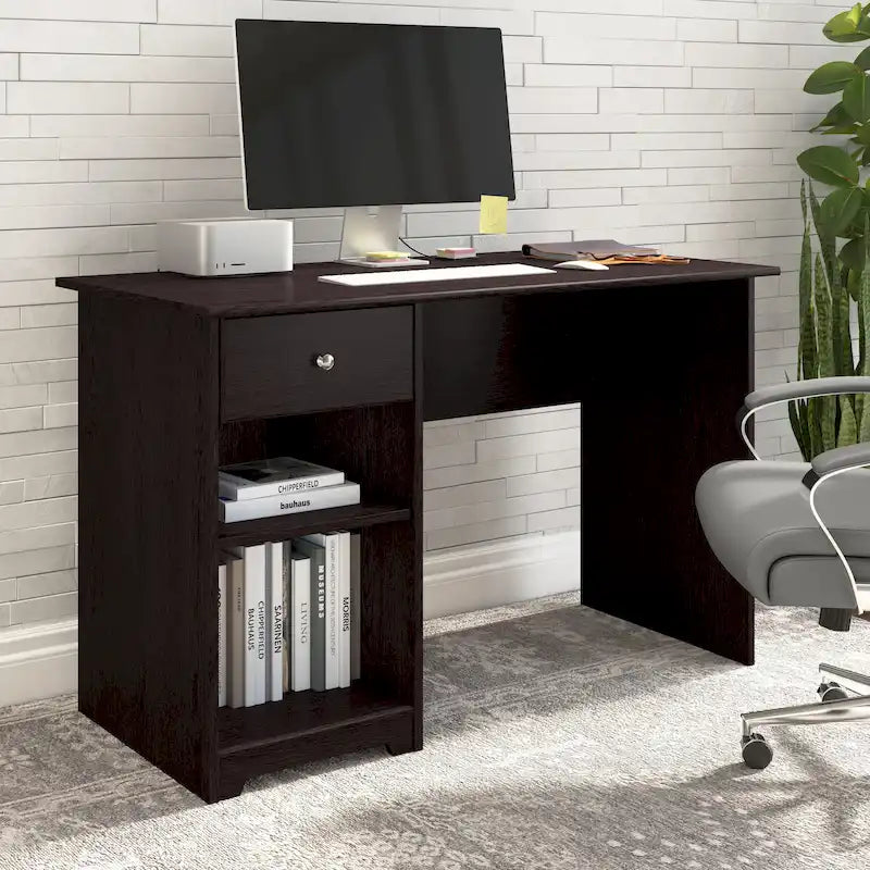 Escritorio de computadora de 48" con estantes de almacenamiento