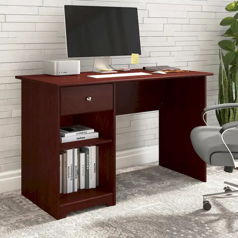Escritorio de computadora de 48" con estantes de almacenamiento