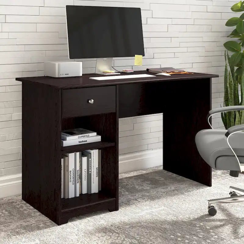 Escritorio de computadora de 48" con estantes de almacenamiento