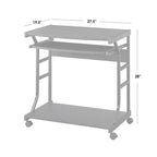 Mesa de escritorio rodante para ordenador con estantes de almacenamiento y ruedas