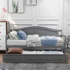 Sofá cama individual de madera con cama nido