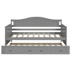 Sofá cama individual de madera con cama nido