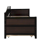 Sofá cama individual de madera con cama nido