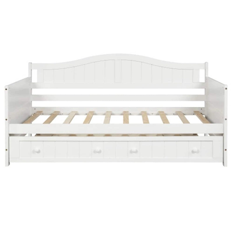 Sofá cama individual de madera con cama nido