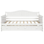 Sofá cama individual de madera con cama nido