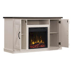 Mueble de TV estilo granja moderno para televisores de hasta 55 pulgadas con chimenea eléctrica