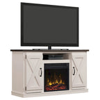 Mueble de TV estilo granja moderno para televisores de hasta 55 pulgadas con chimenea eléctrica