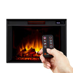 Mueble de TV grande de 81" con chimenea eléctrica en blanco