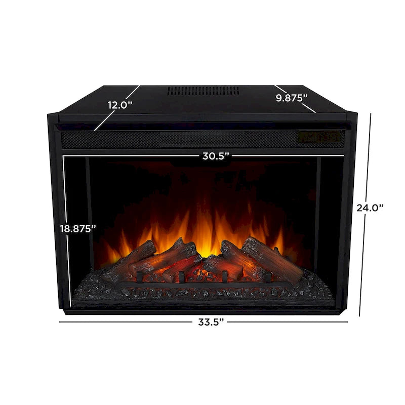 Mueble de TV grande de 81" con chimenea eléctrica en blanco