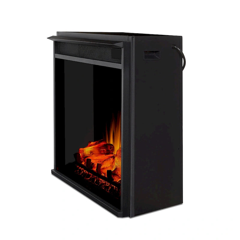 Mueble de TV grande de 81" con chimenea eléctrica en blanco
