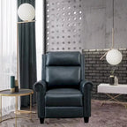 Sillón reclinable de club de cuero auténtico con respaldo abatible